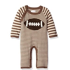 Mud Pie Knit Football Romper 3-6m